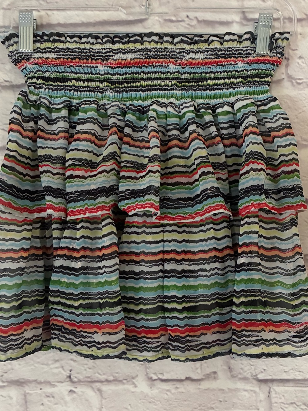 Forever 21 Striped Y2K Festival Ruffle Mini Skirt in Multicolor - Small